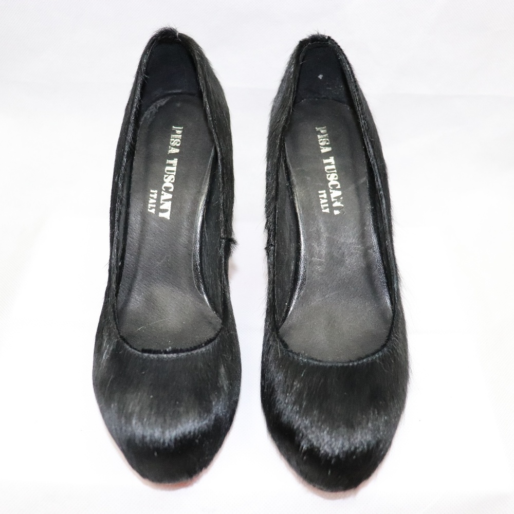 Pisa Tuscany Black Cow Hide Heels